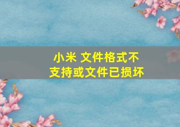 小米 文件格式不支持或文件已损坏